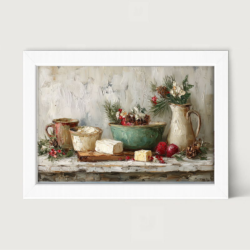 Sideboard Still Life - Pine Sprigs and Crockery