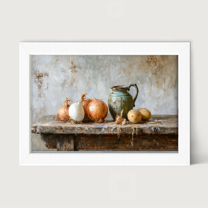 Sideboard Still Life - Onions near Pitcher