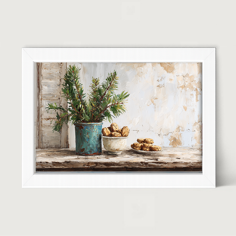Sideboard Still Life - Pine Sprigs with Cookies
