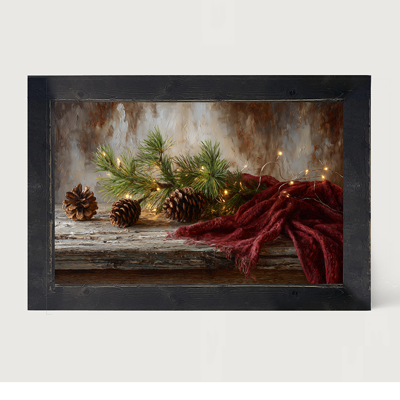 Sideboard Still Life - Pine Sprigs with Scarf