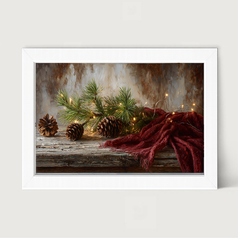 Sideboard Still Life - Pine Sprigs with Scarf