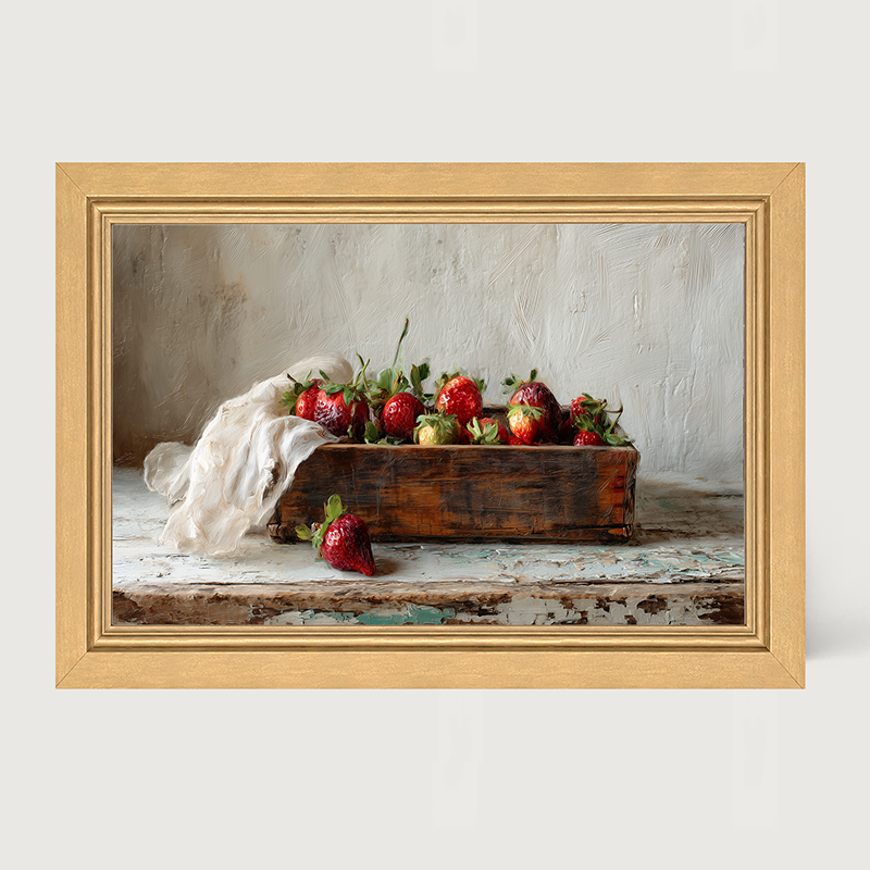Sideboard Still Life - Box of Strawberries