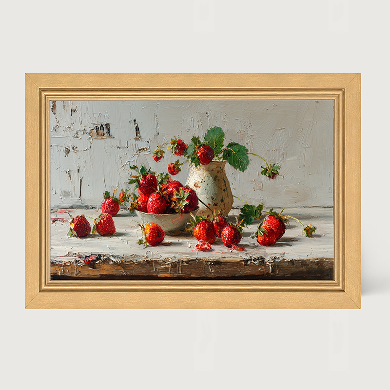 Sideboard Still Life - Strawberries Overflowing