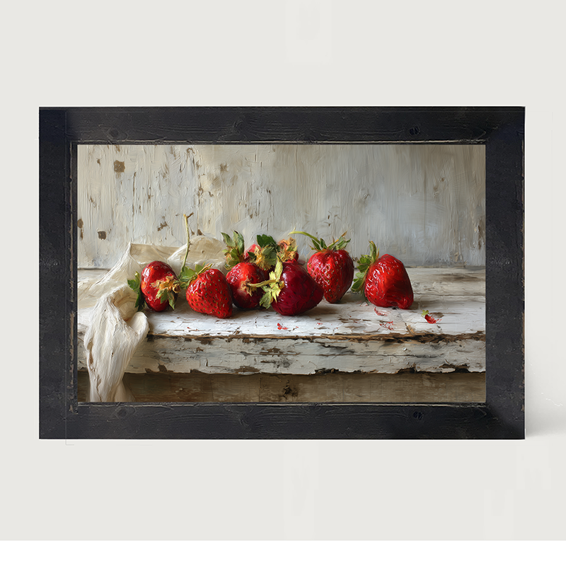 Sideboard Still Life - Strawberries with Linen