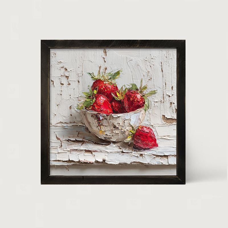 Sideboard Still Life - White Table with Bowl of Strawberries