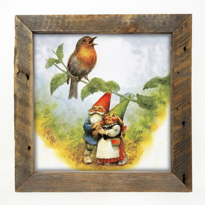 Gnomes Watching Bird