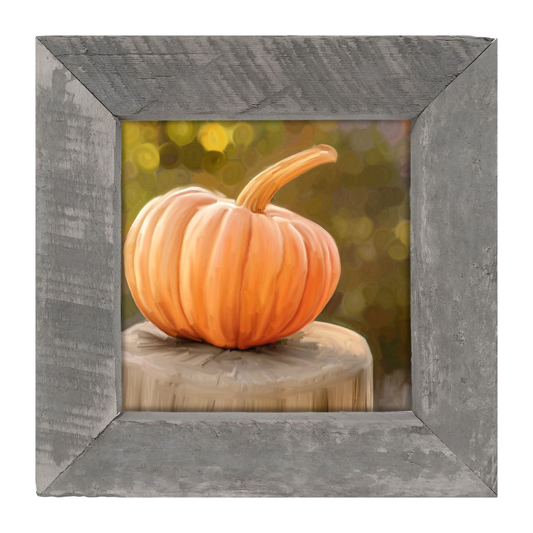 Pumpkin on stump - Framed art