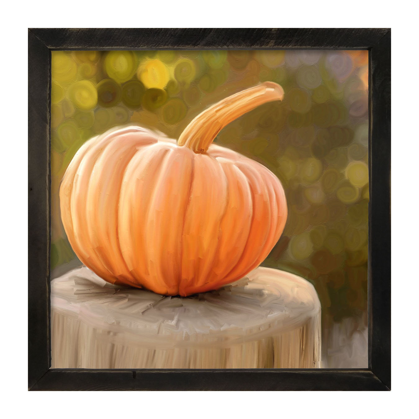 Pumpkin on stump - Framed art