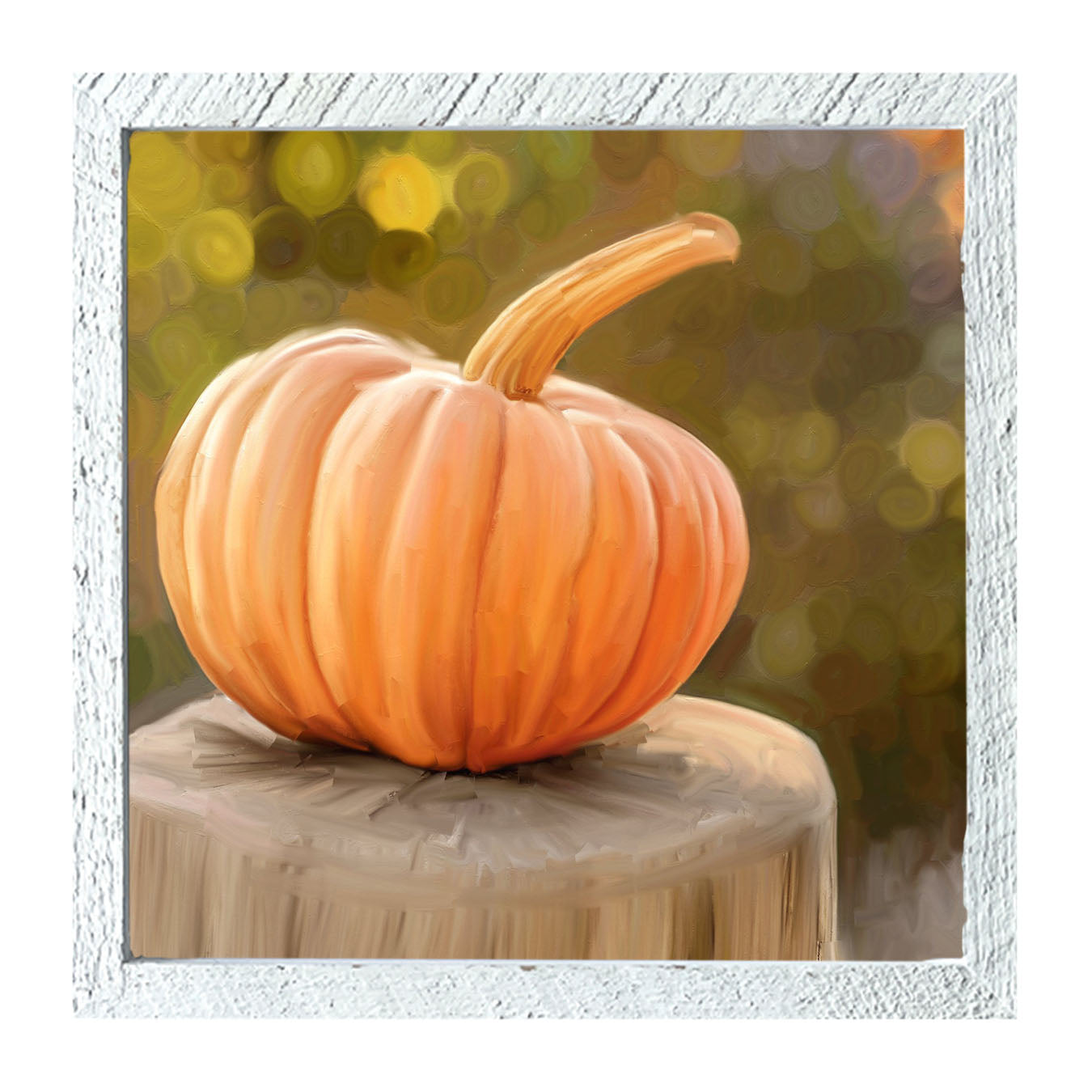 Pumpkin on stump - Framed art