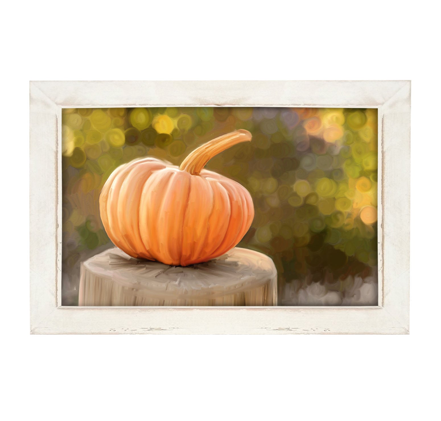 Pumpkin on stump - Framed art