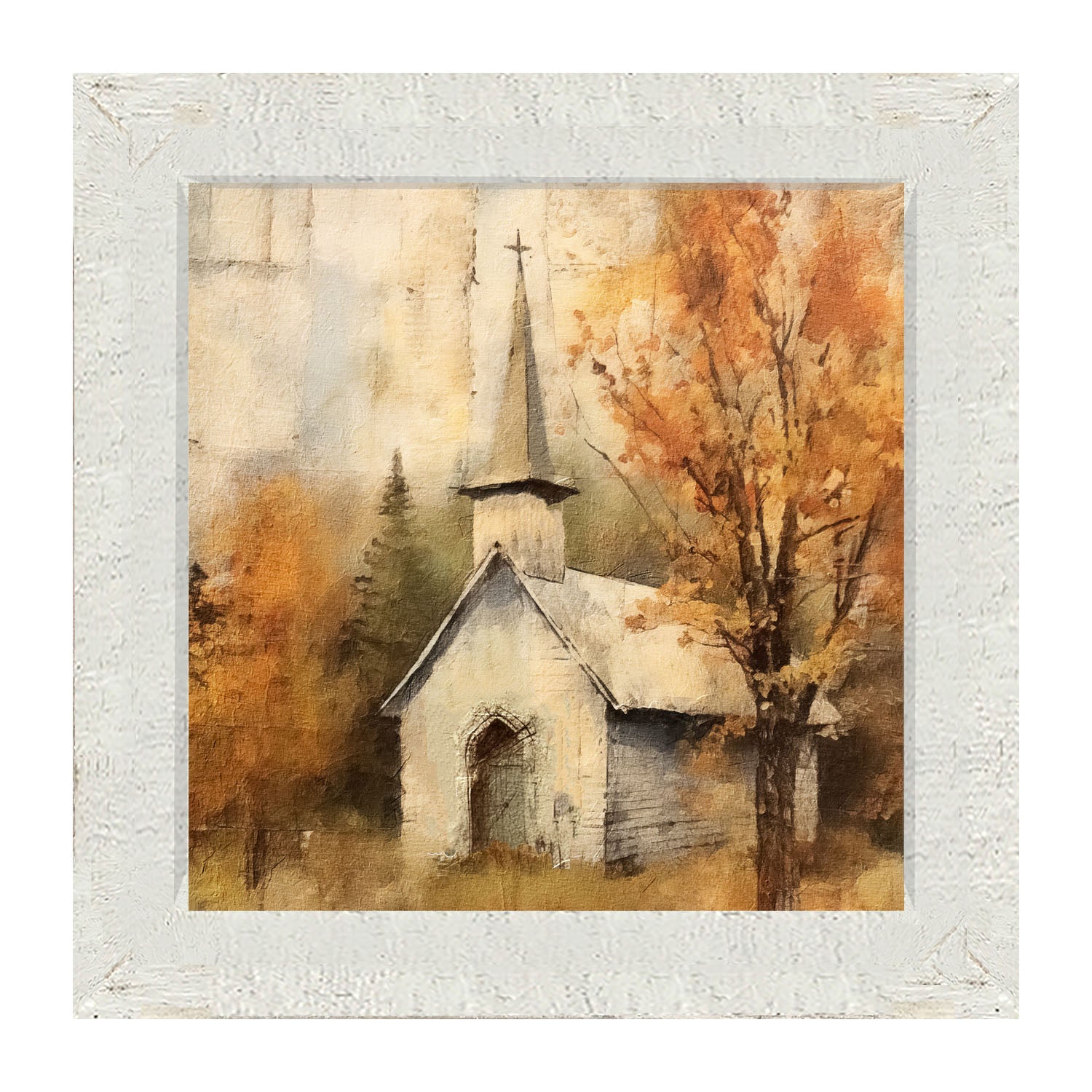 Autumn Church 4 - Framed Art