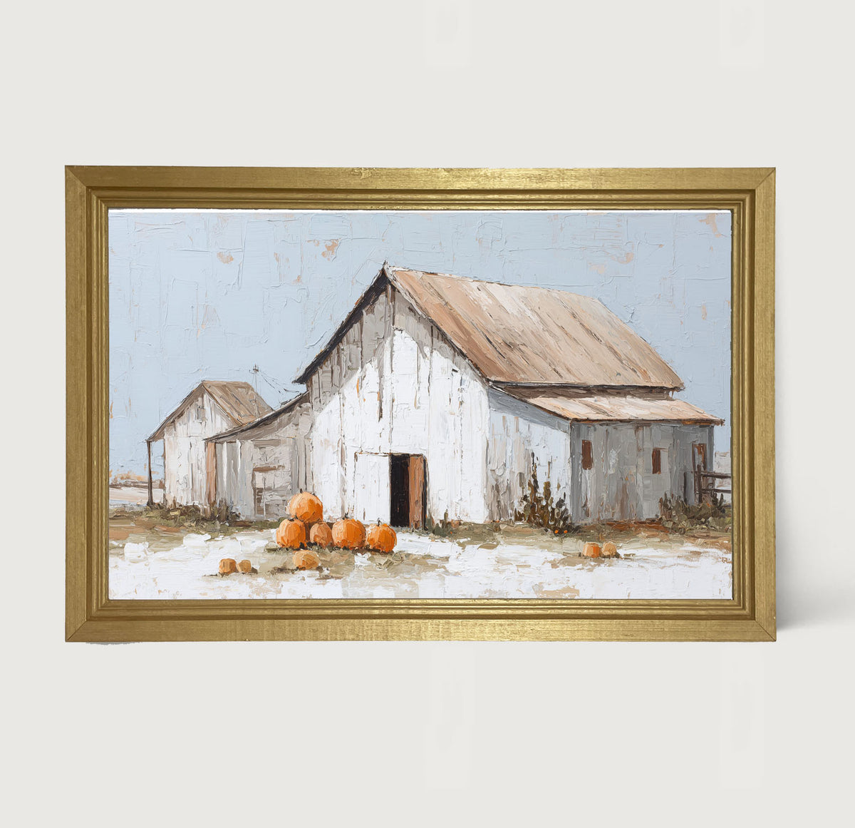 Barn with Pumpkins