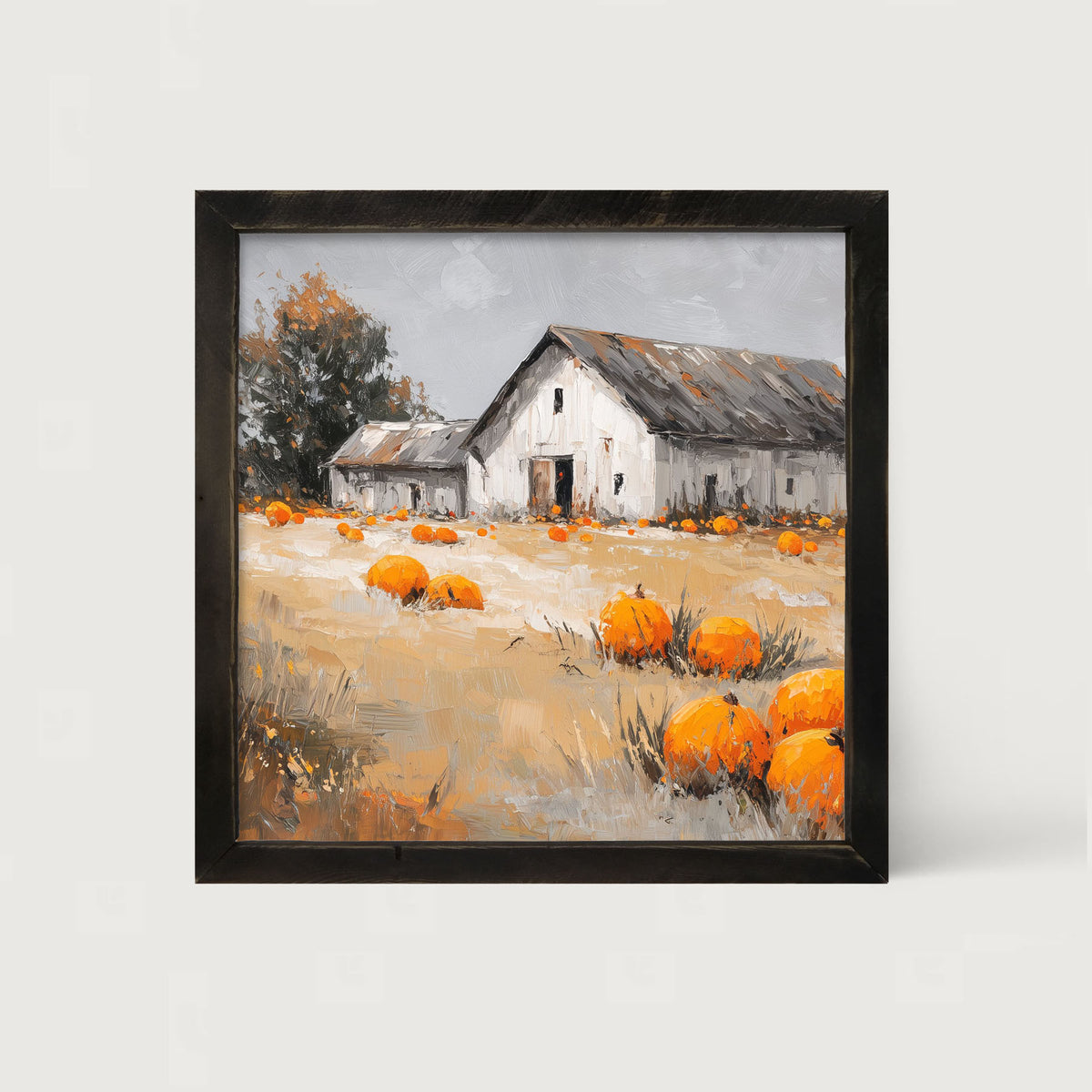 Orange Pumpkins in Field