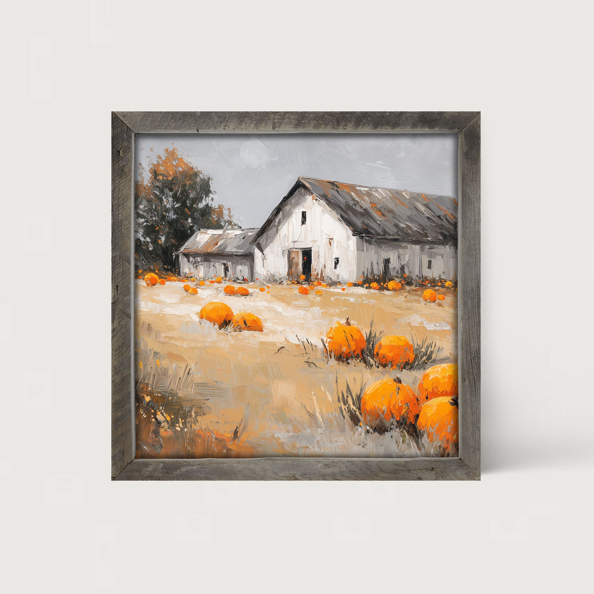 Orange Pumpkins in Field