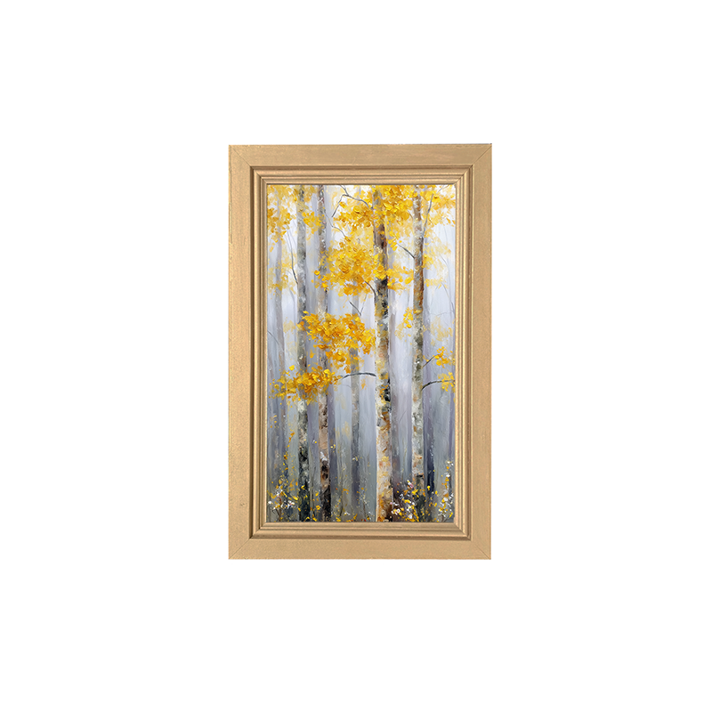 Golden Leaves in the Woods - Framed Art