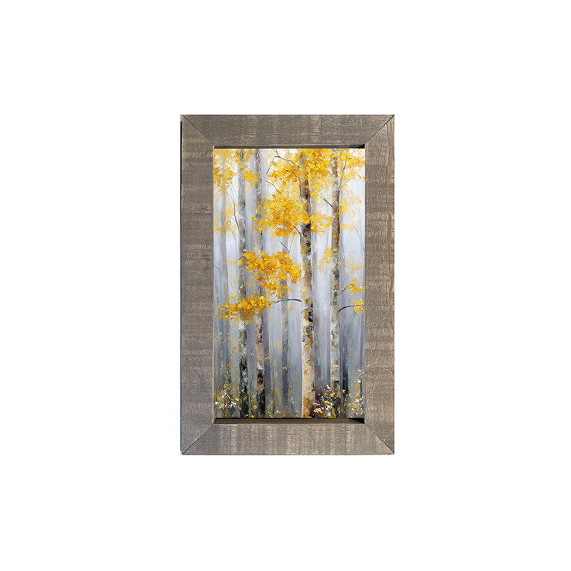 Golden Leaves in the Woods - Framed Art