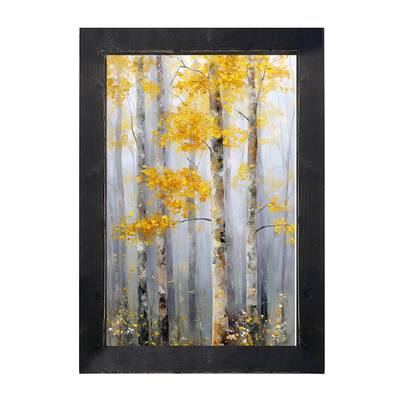 Golden Leaves in the Woods - Framed Art