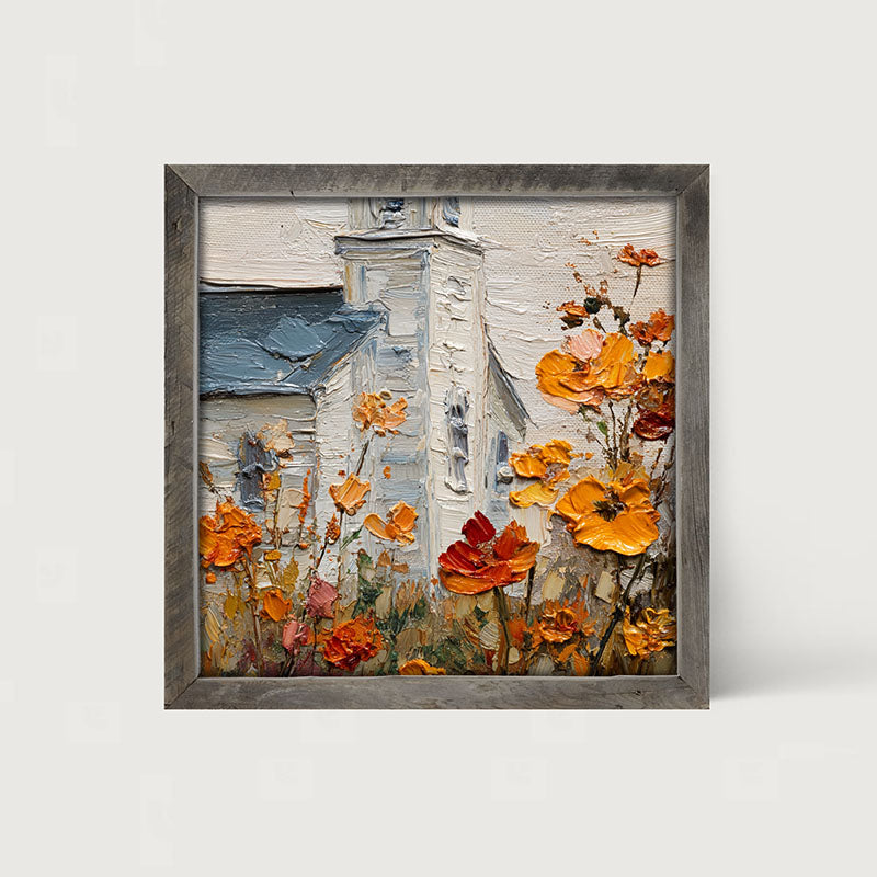 Autumn Country Church - Flowers Close-up