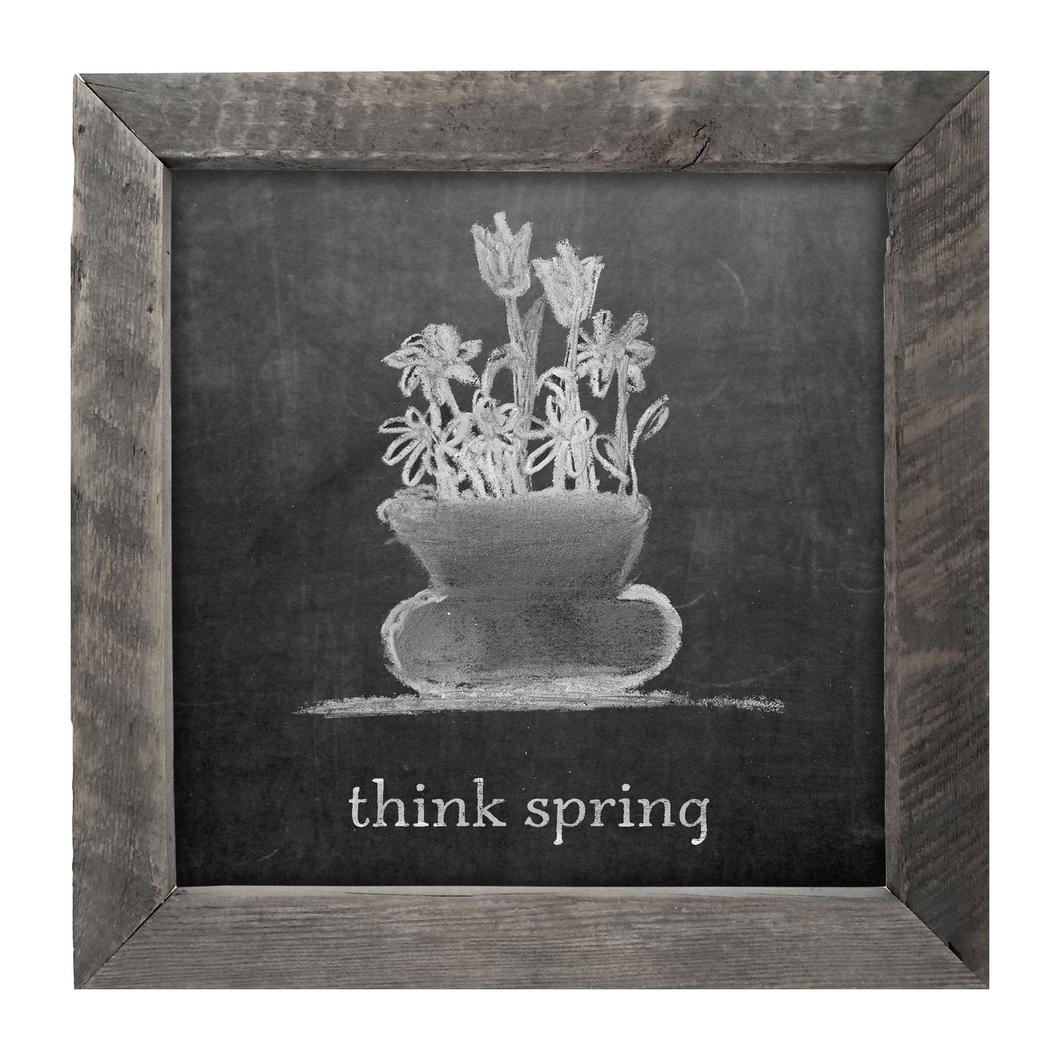 Chalk - Think Spring - Framed art