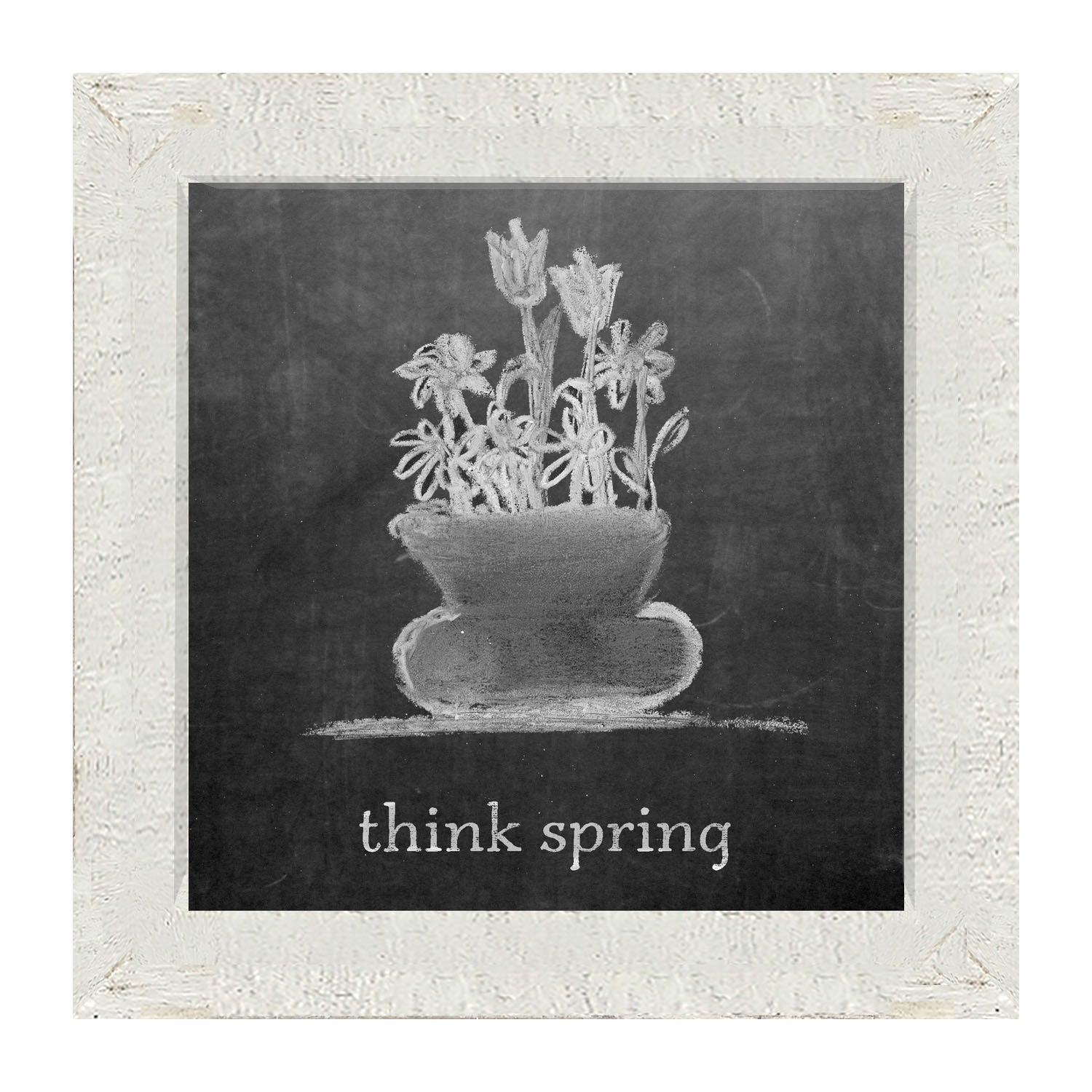Chalk - Think Spring - Framed art