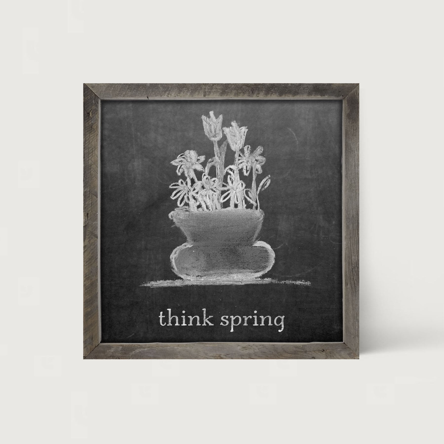 Chalk - Think Spring - Framed art