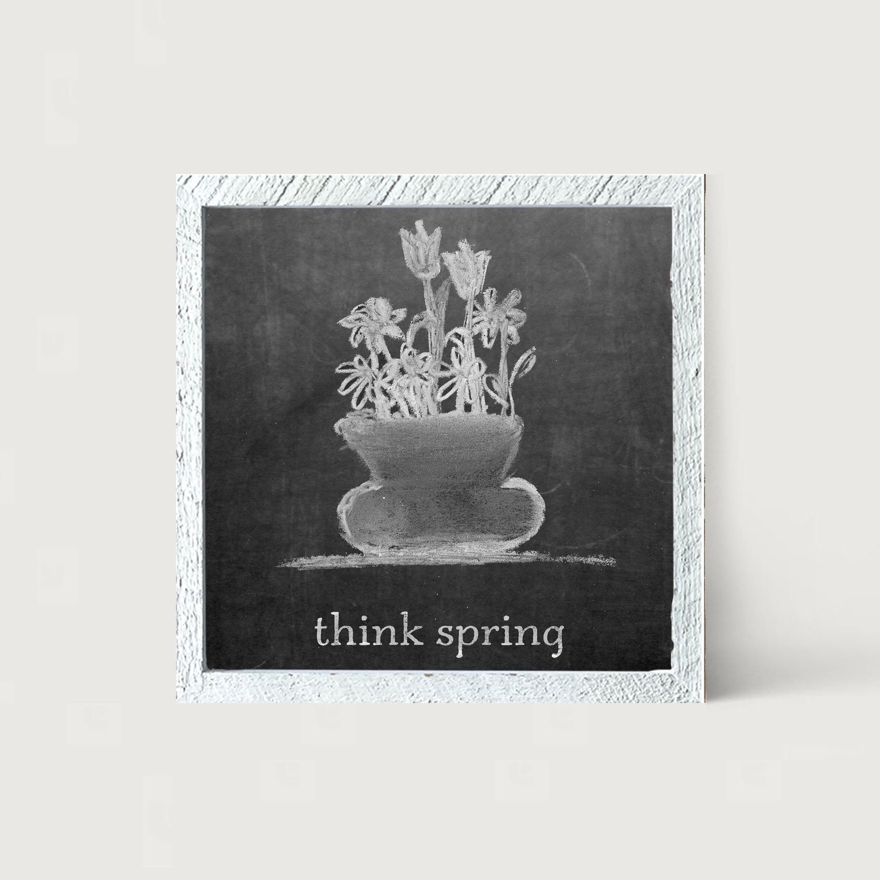 Chalk - Think Spring - Framed art