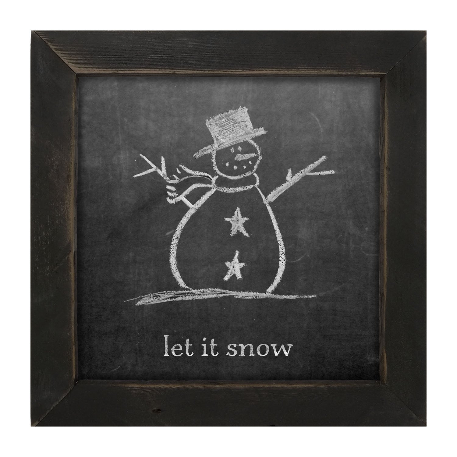 Chalk Let it Snow - Framed art