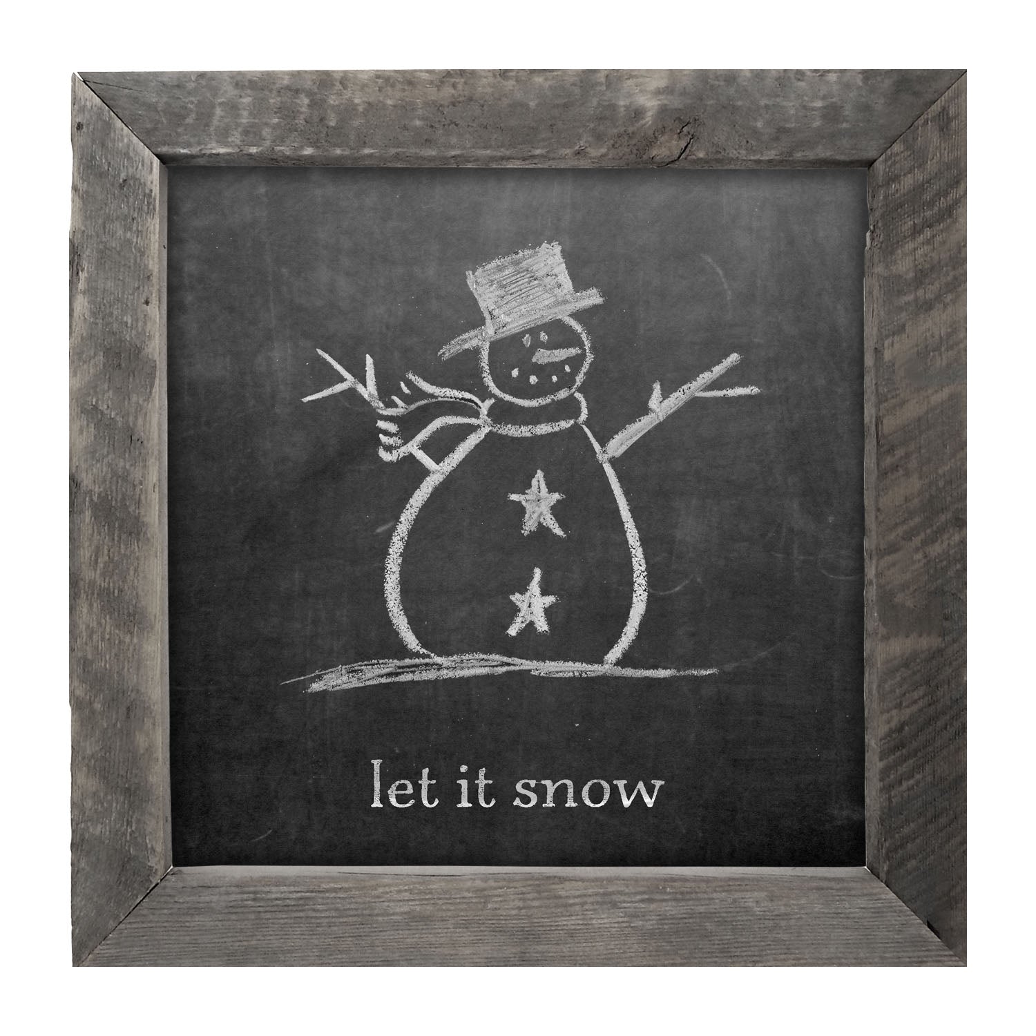 Chalk Let it Snow - Framed art