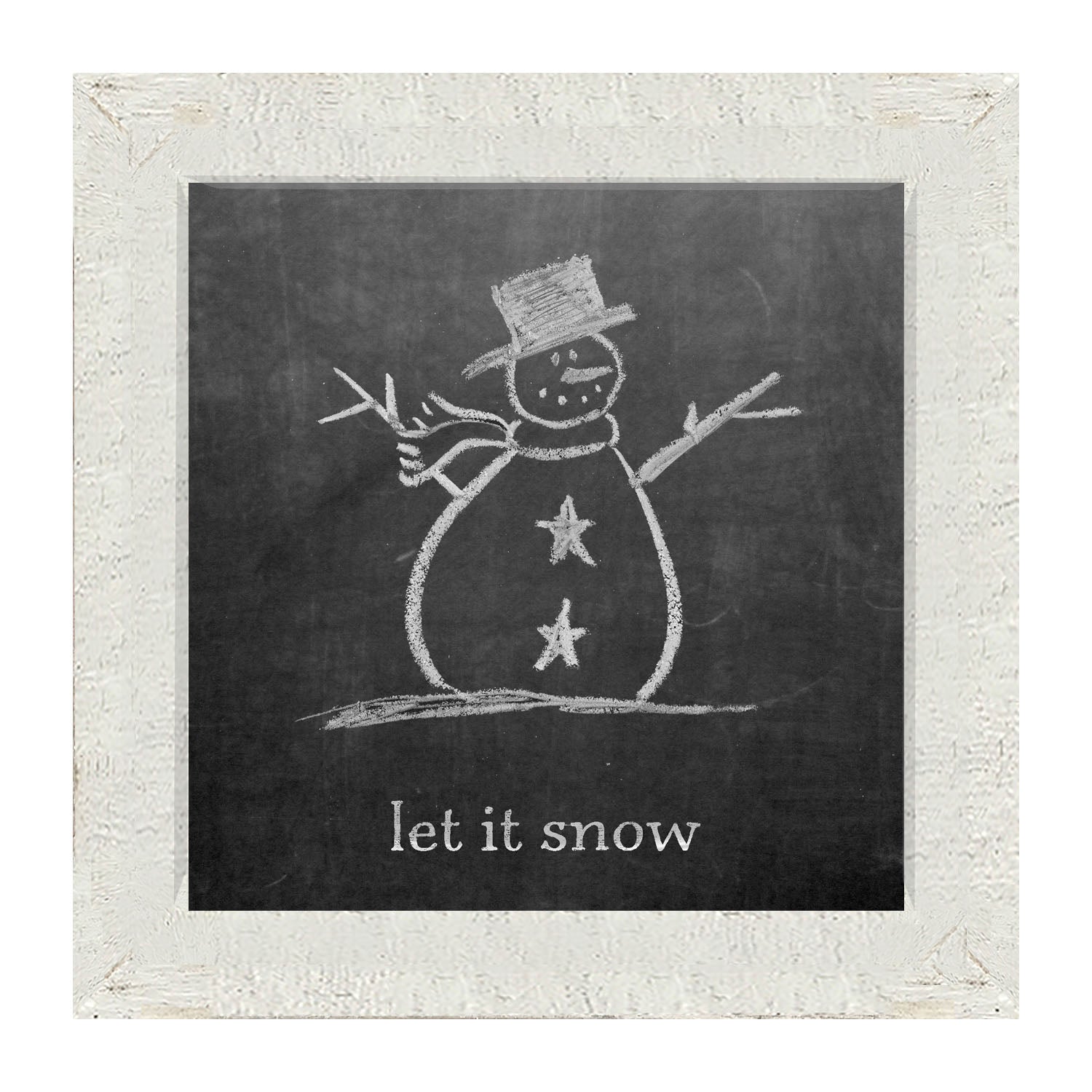 Chalk Let it Snow - Framed art