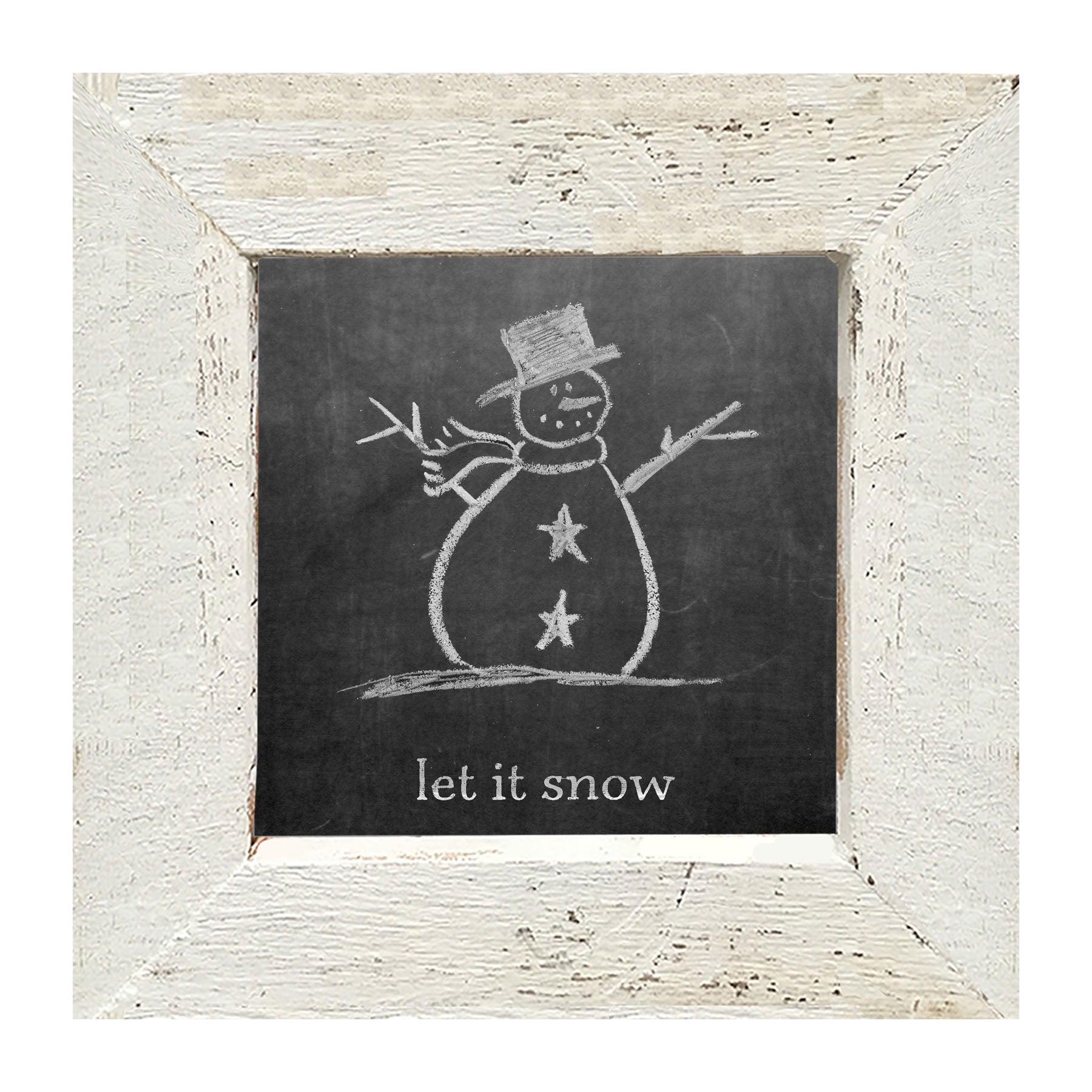 Chalk Let it Snow - Framed art