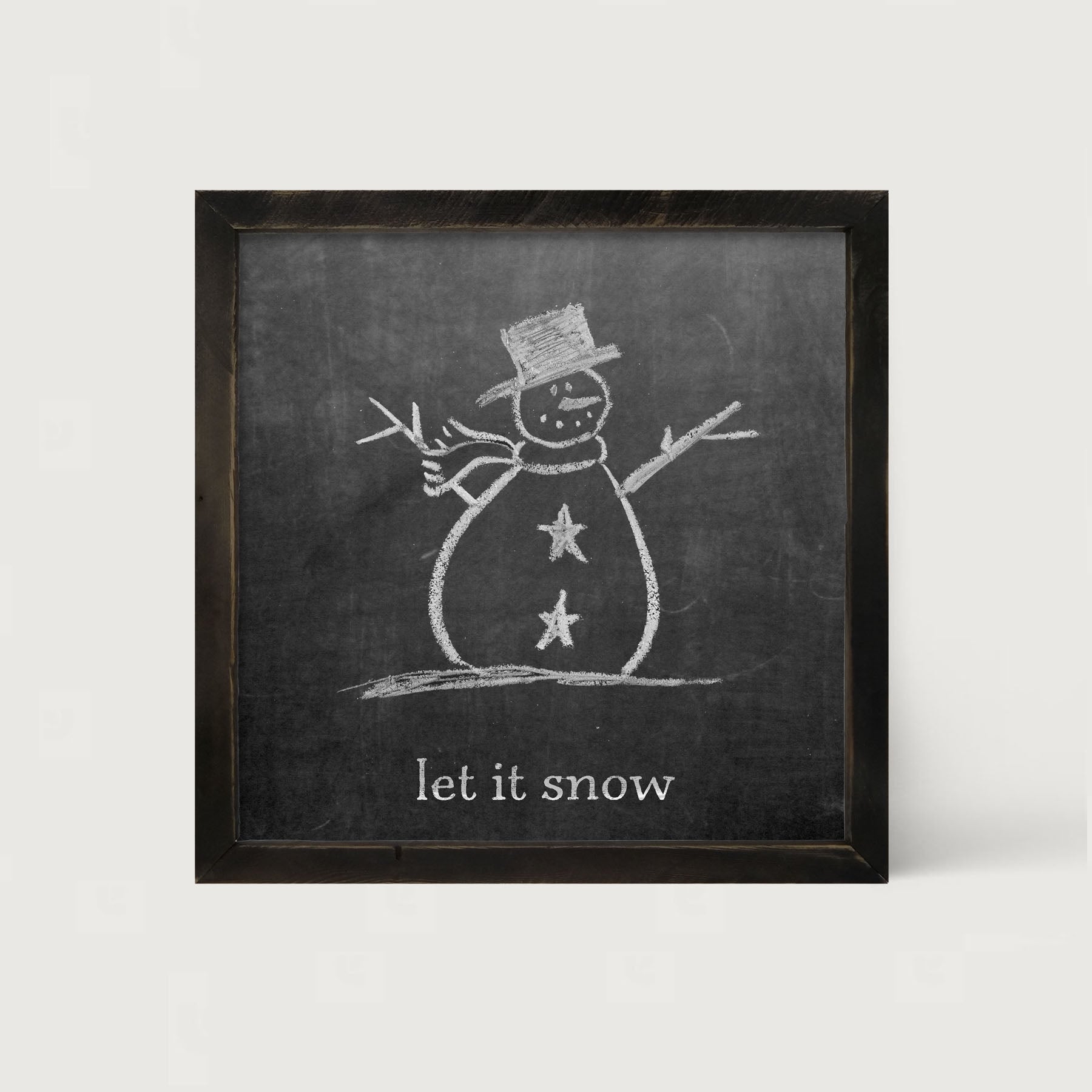 Chalk Let it Snow - Framed art