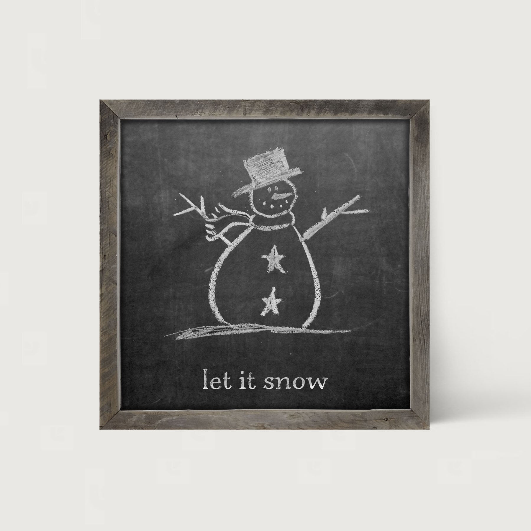 Chalk Let it Snow - Framed art