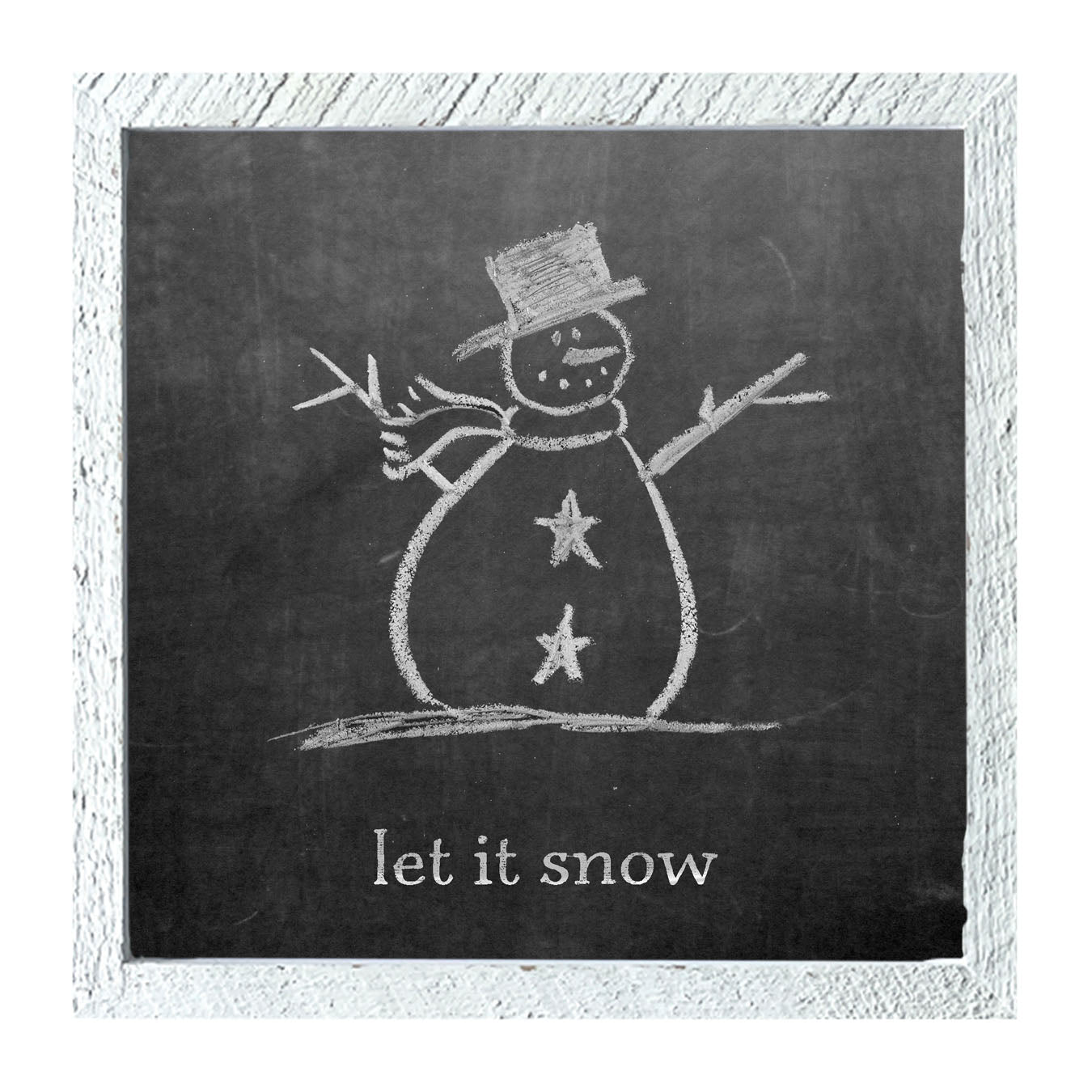 Chalk Let it Snow - Framed art