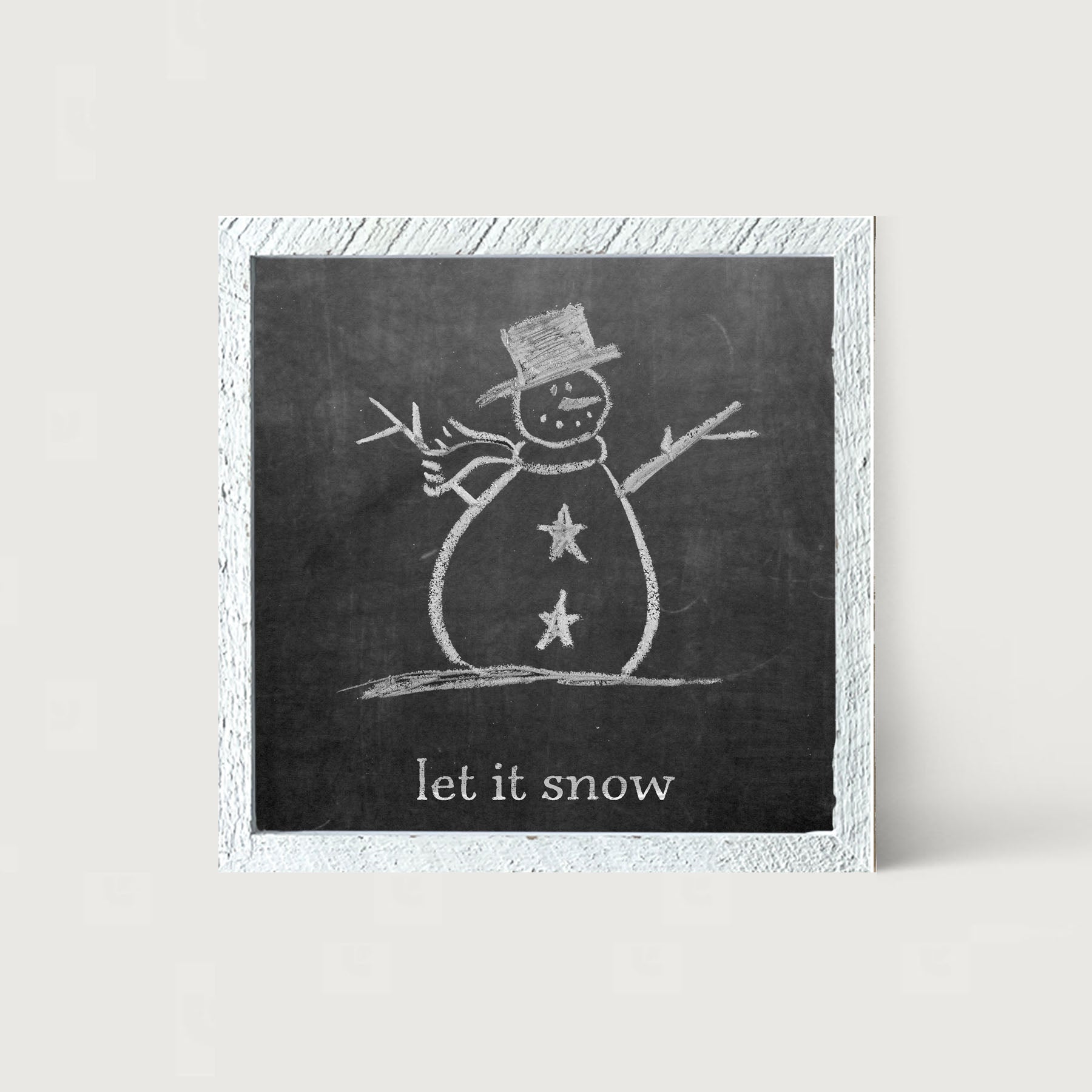 Chalk Let it Snow - Framed art