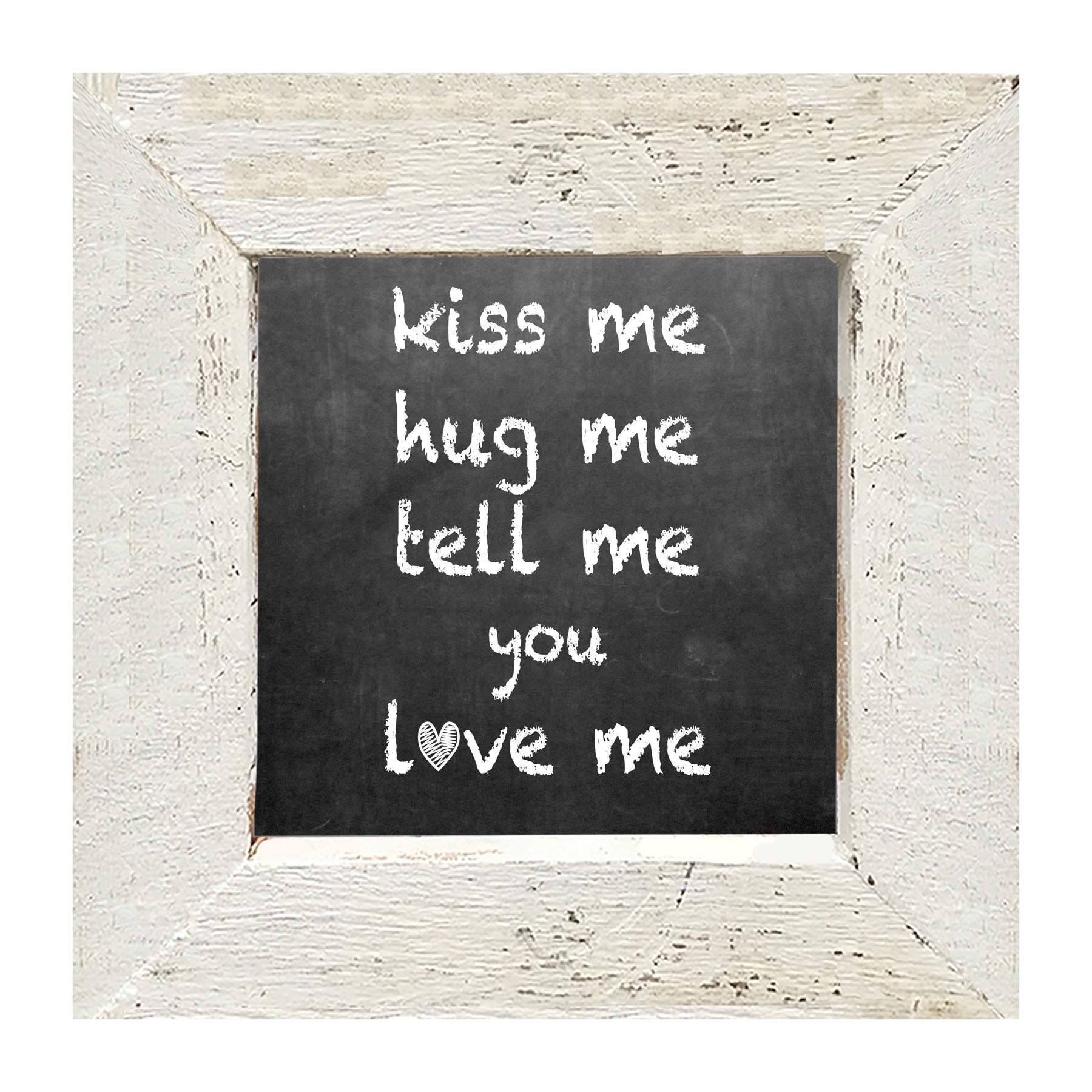 Chalk Kiss Me - Framed art