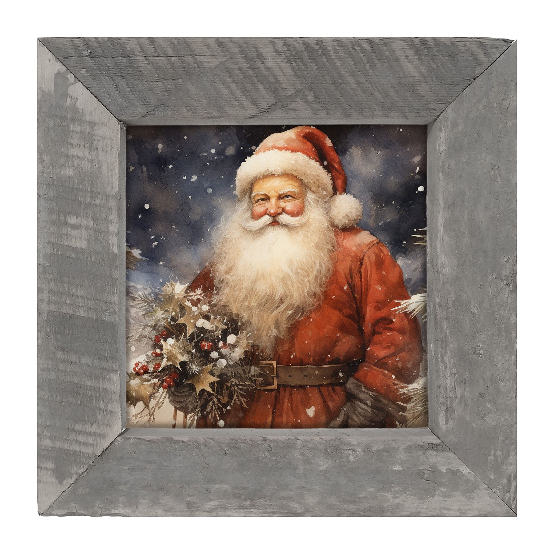 Winter night Santa - Framed art