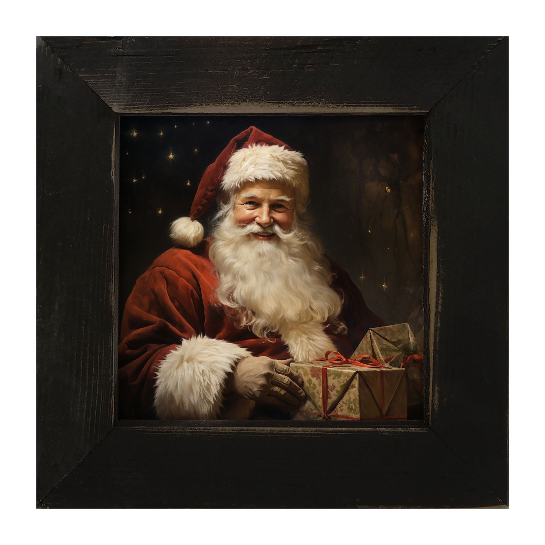 Starry night Santa - Framed art