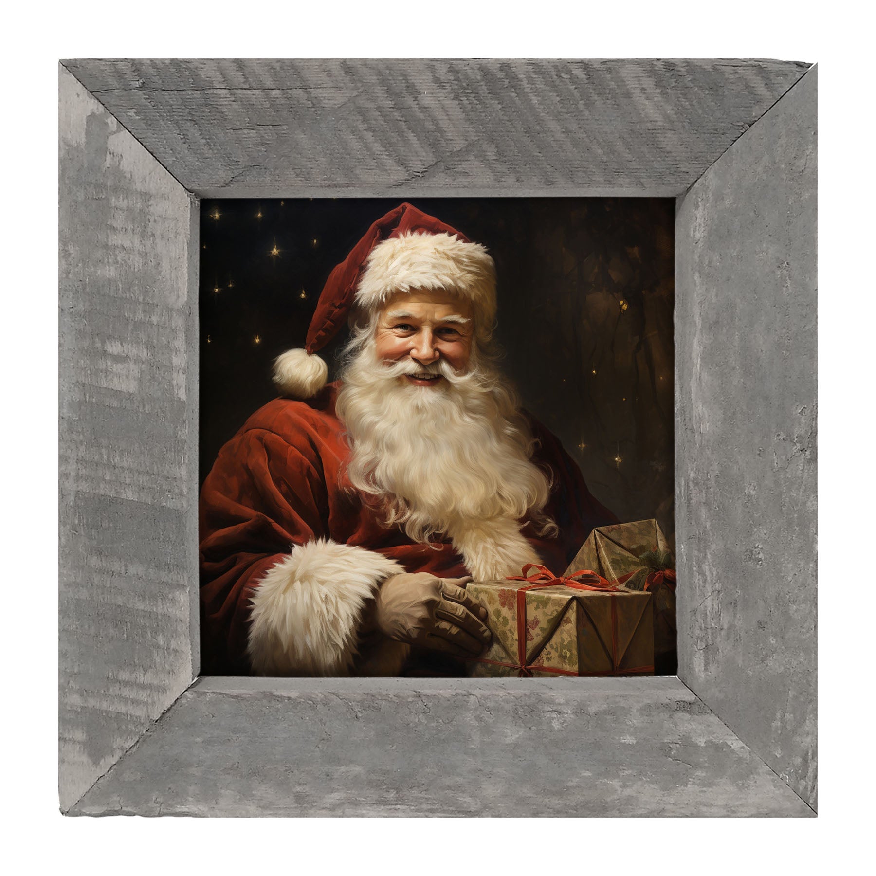 Starry night Santa - Framed art