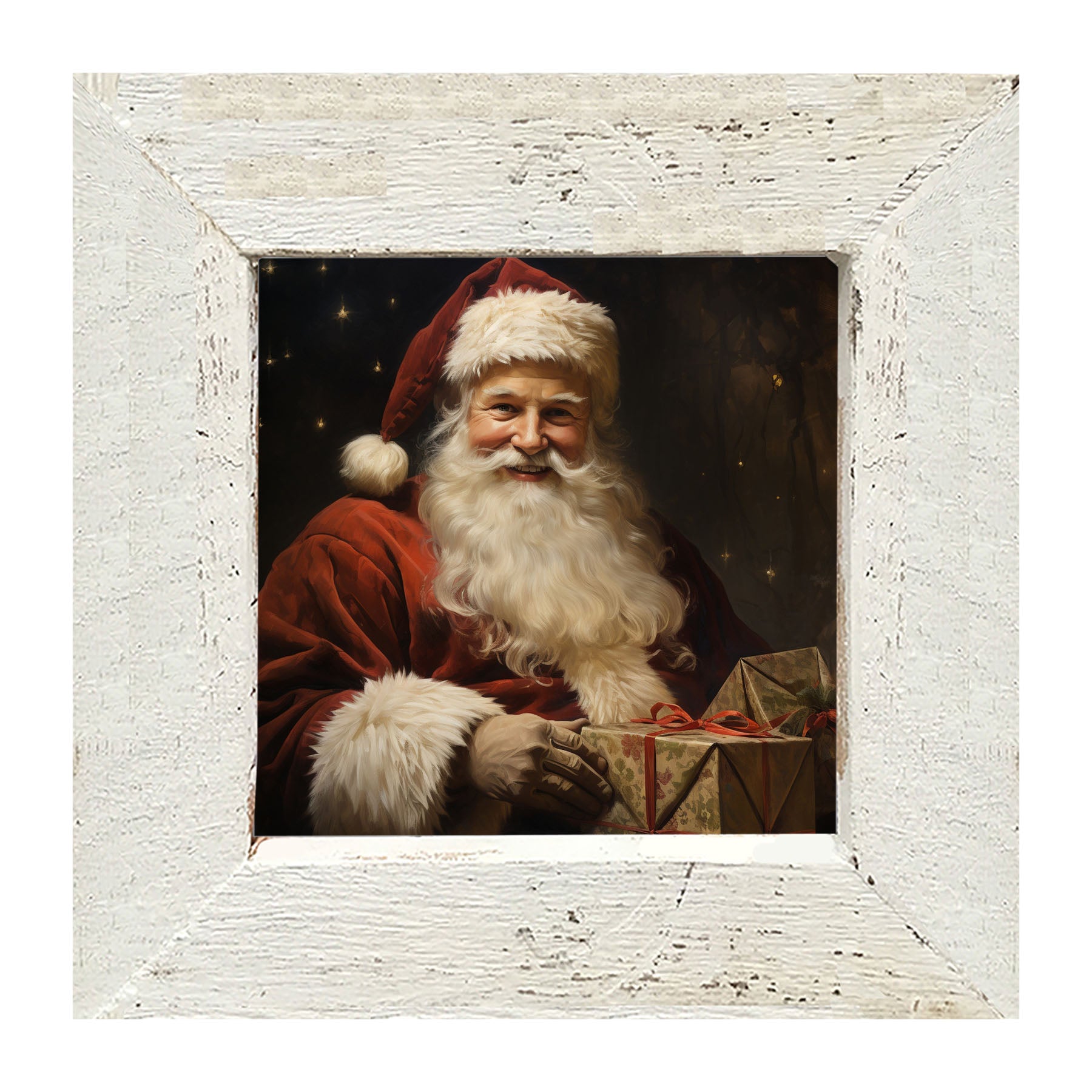 Starry night Santa - Framed art