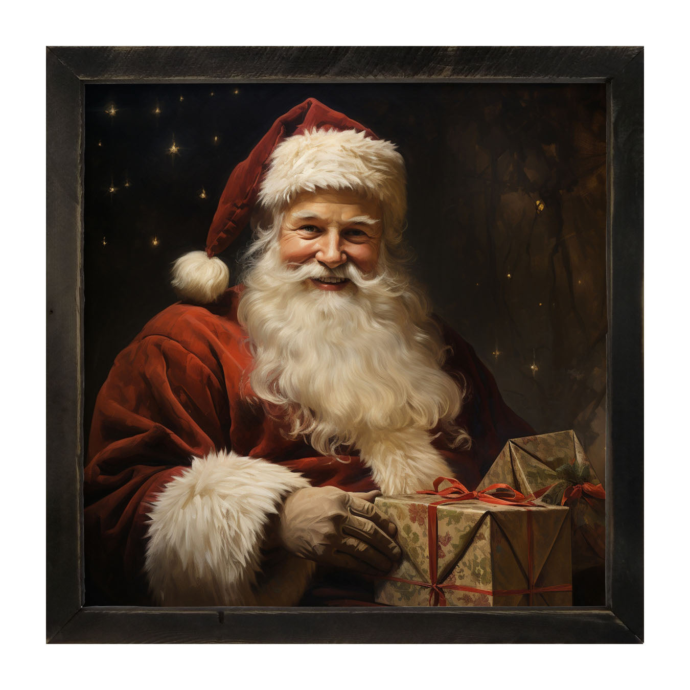 Starry night Santa - Framed art