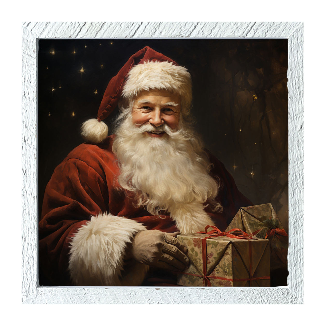 Starry night Santa - Framed art