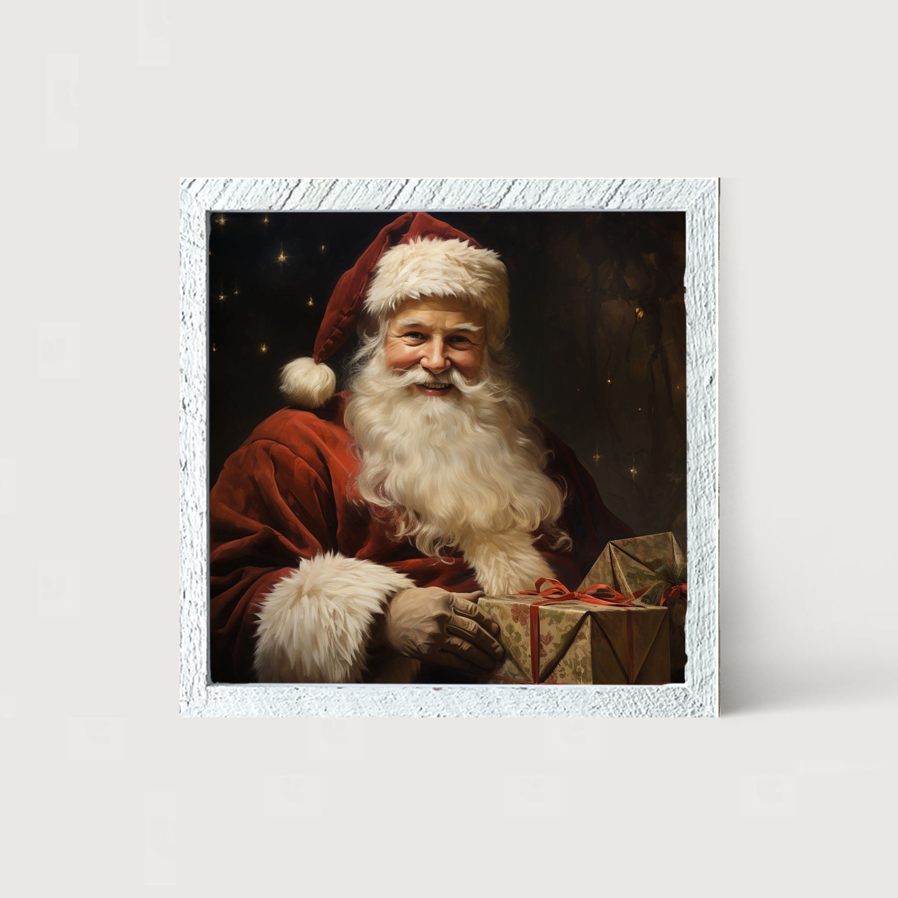 Starry night Santa - Framed art