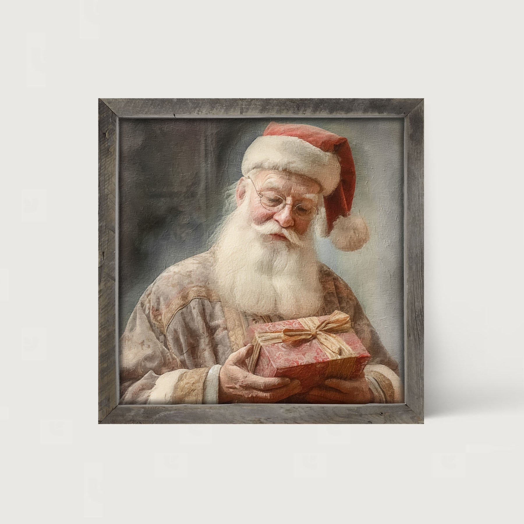 Old world Santa with glasses - Framed art