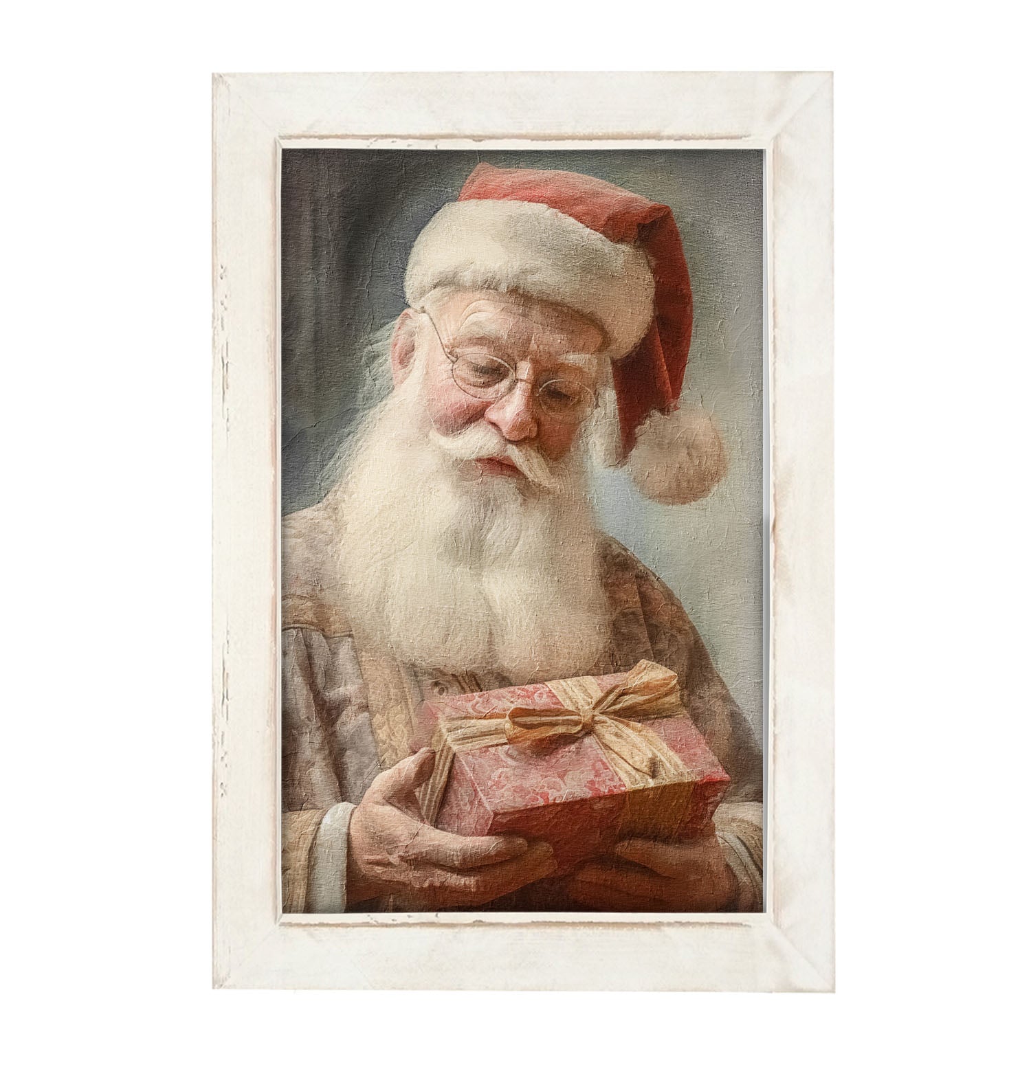 Old world Santa with glasses - Framed art