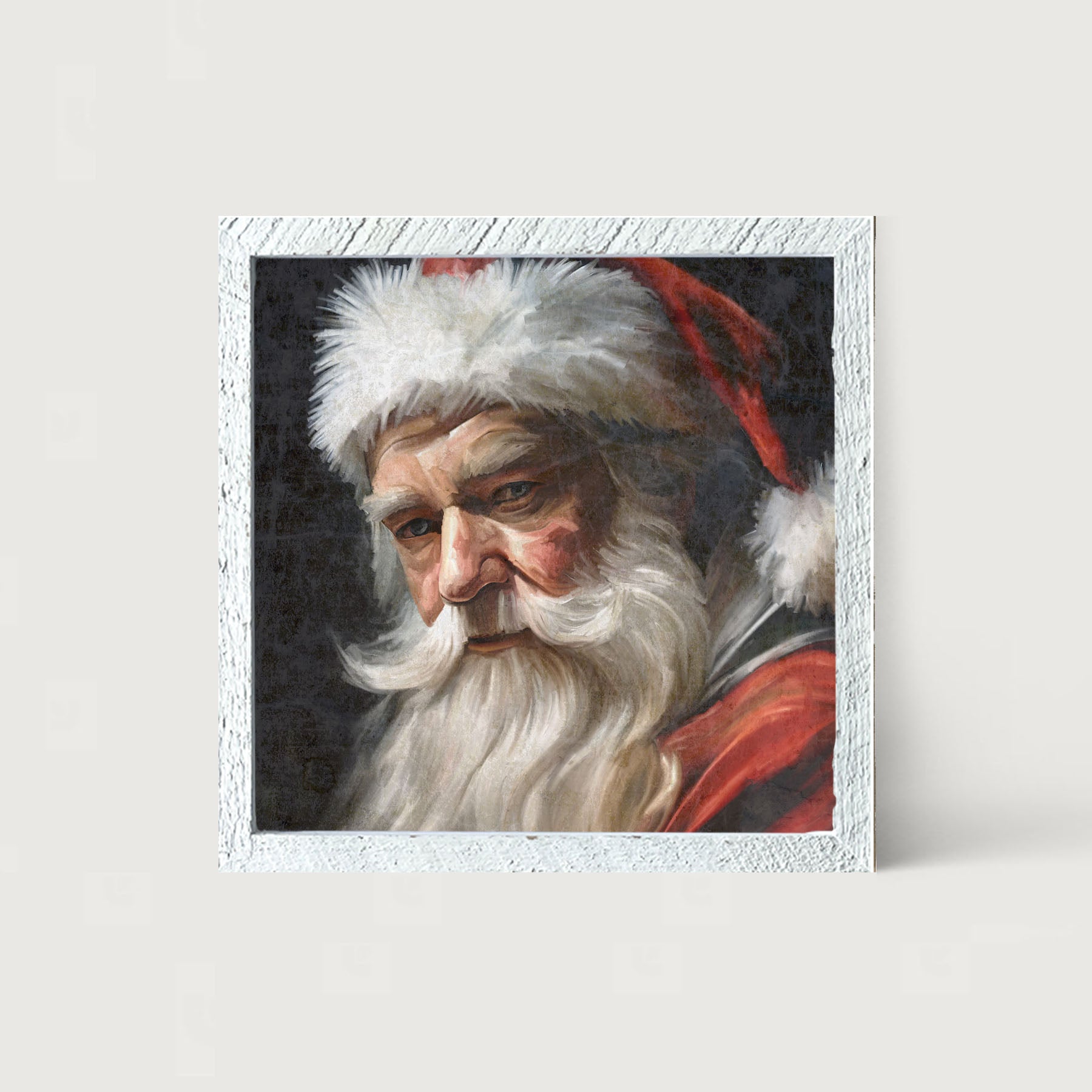 Santa with Black Background - Framed Art