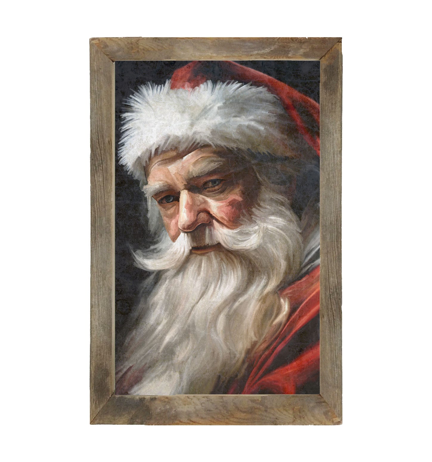 Santa with Black Background - Framed Art
