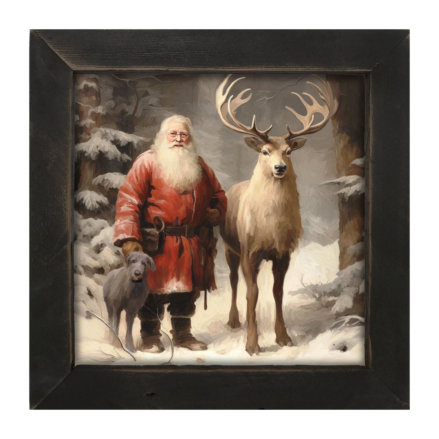 Winter Forest Santa - Framed Art
