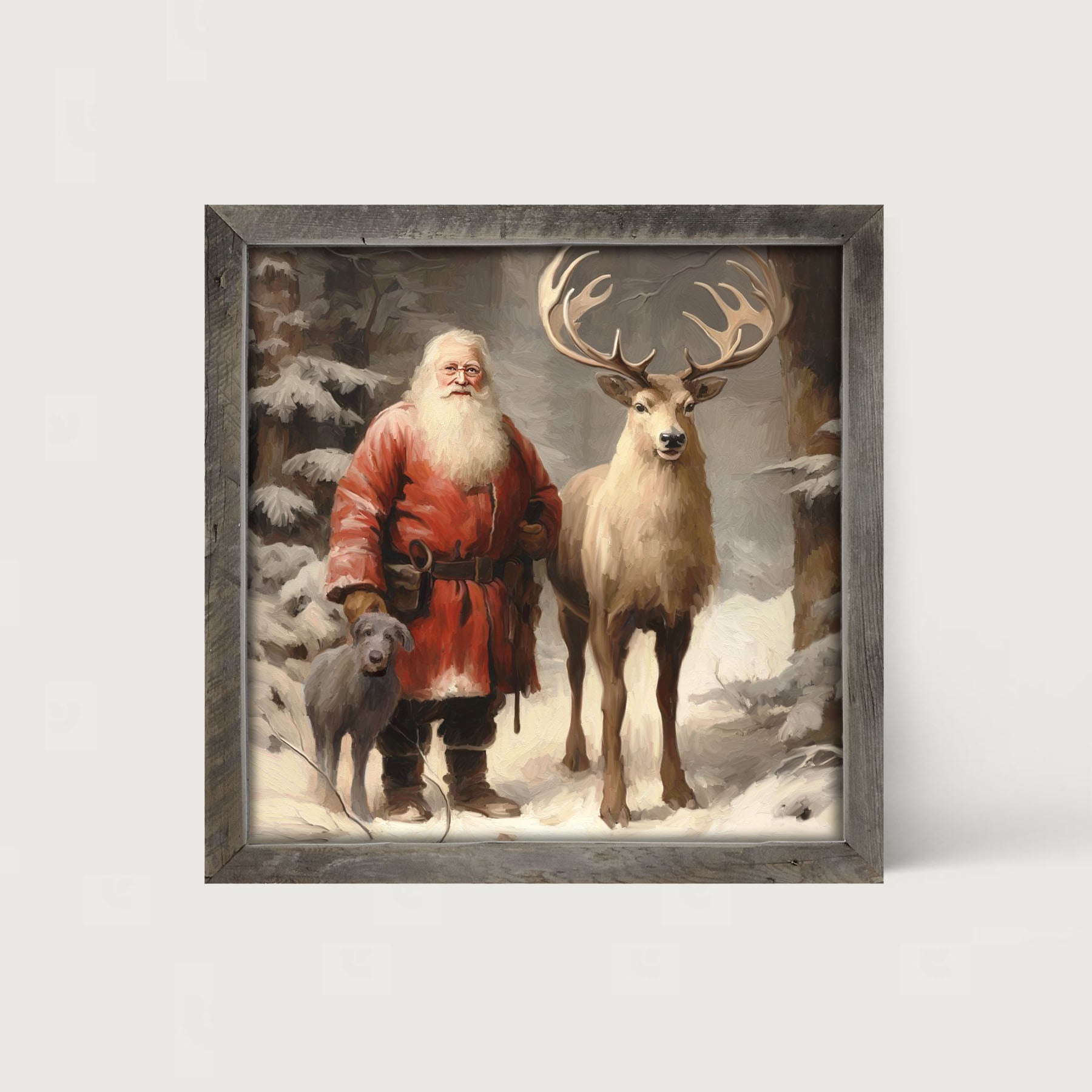 Winter Forest Santa - Framed Art