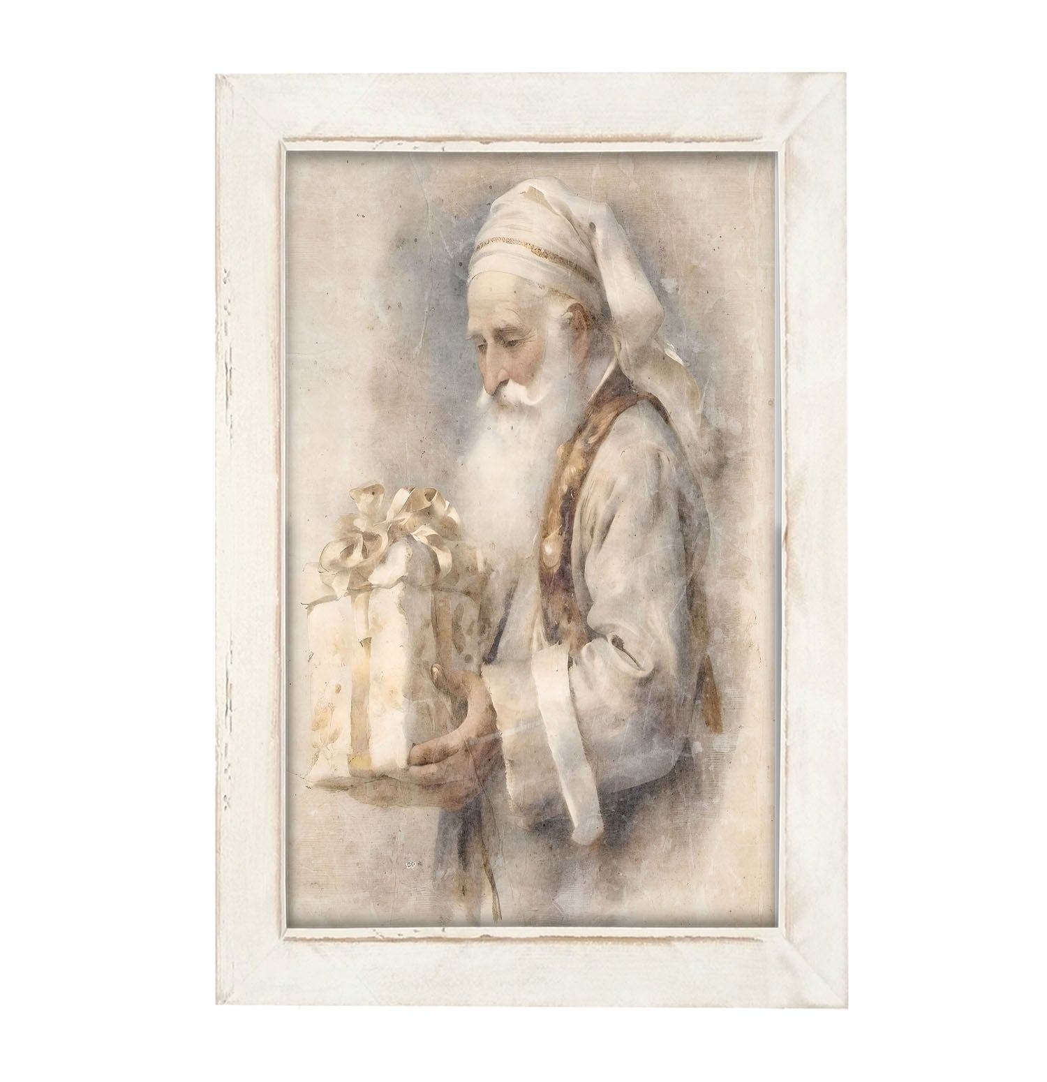 White Background Santa 1 - Framed Art