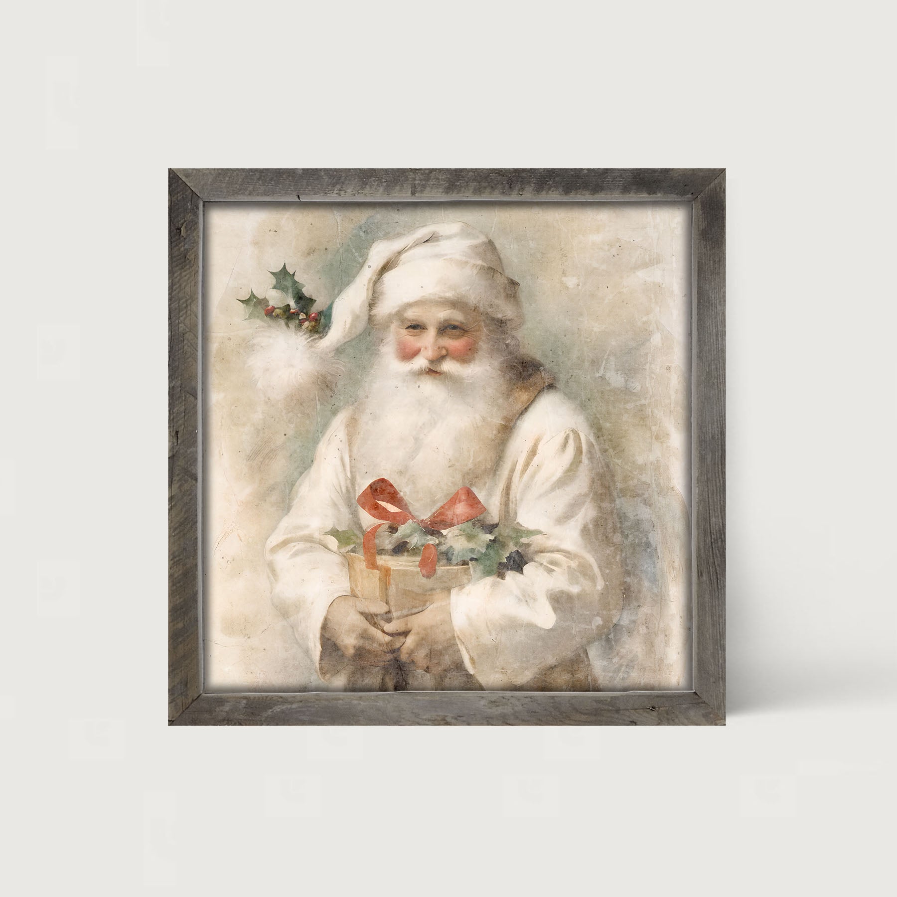 White Background Santa 4 - Framed Art